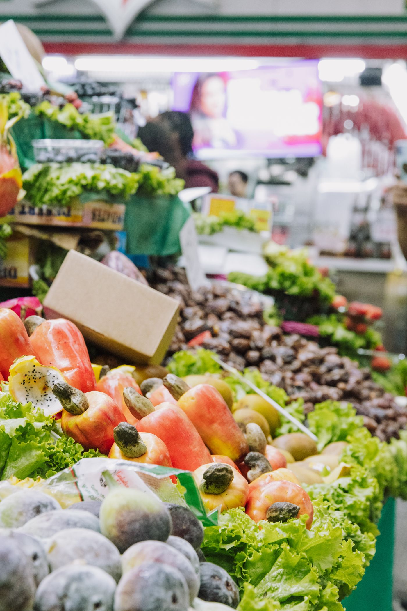 Fresh fruit and vegetables at a market
